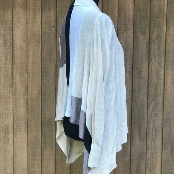 Line Linen Colorblock Open Cardigan Small - Picture 6 of 8